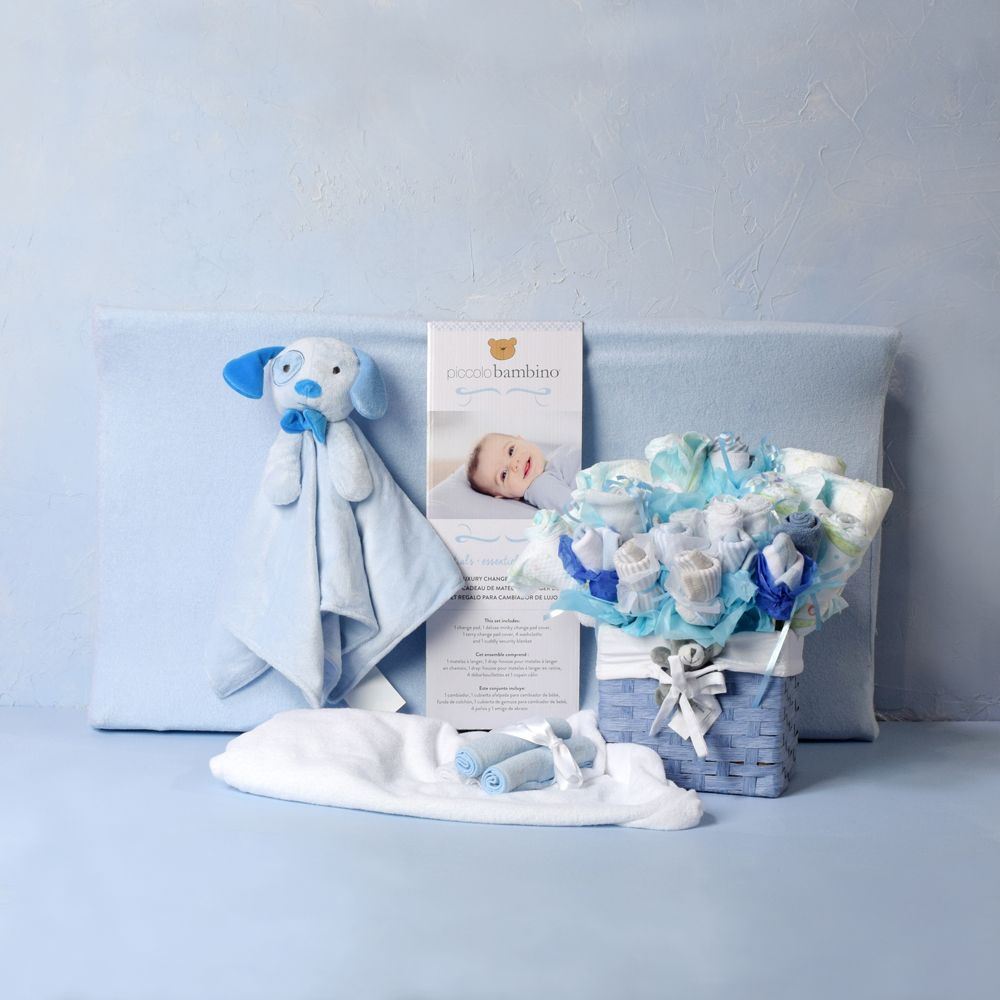 BABY BOY COMFORT &amp; CHANGING SET, baby boy gift hamper, newborns, new parents
