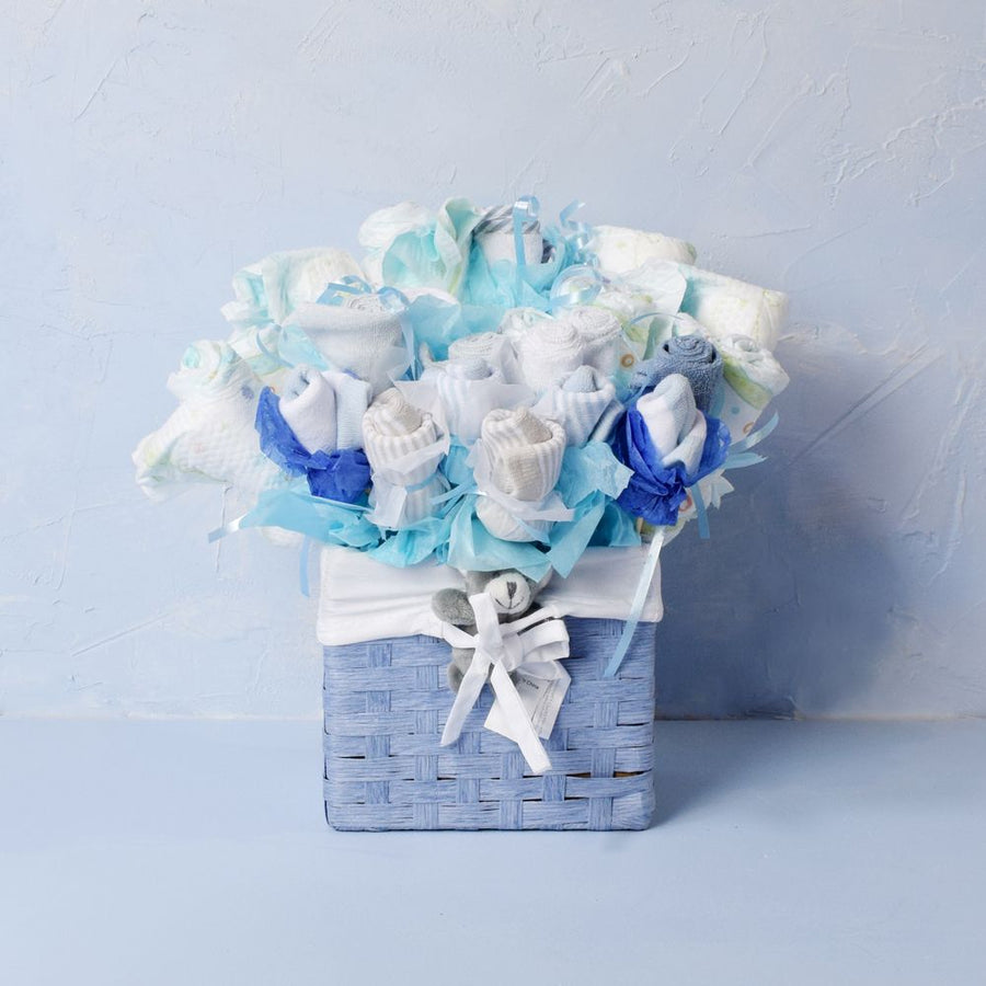 The Beautiful Bouquet Baby Boy Basket