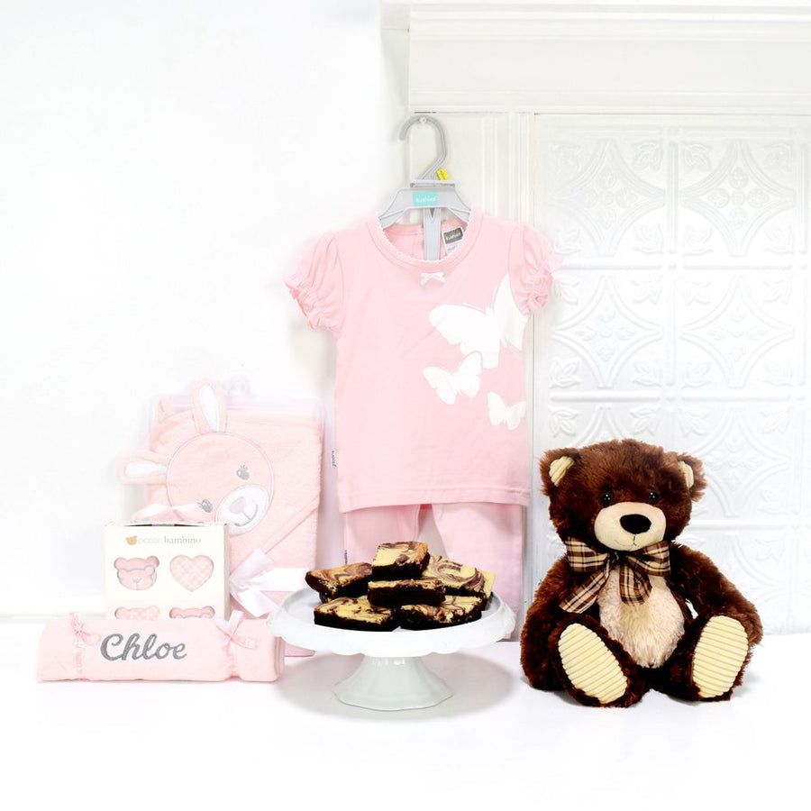 The Soft Teddy Baby Girl Gift Basket
