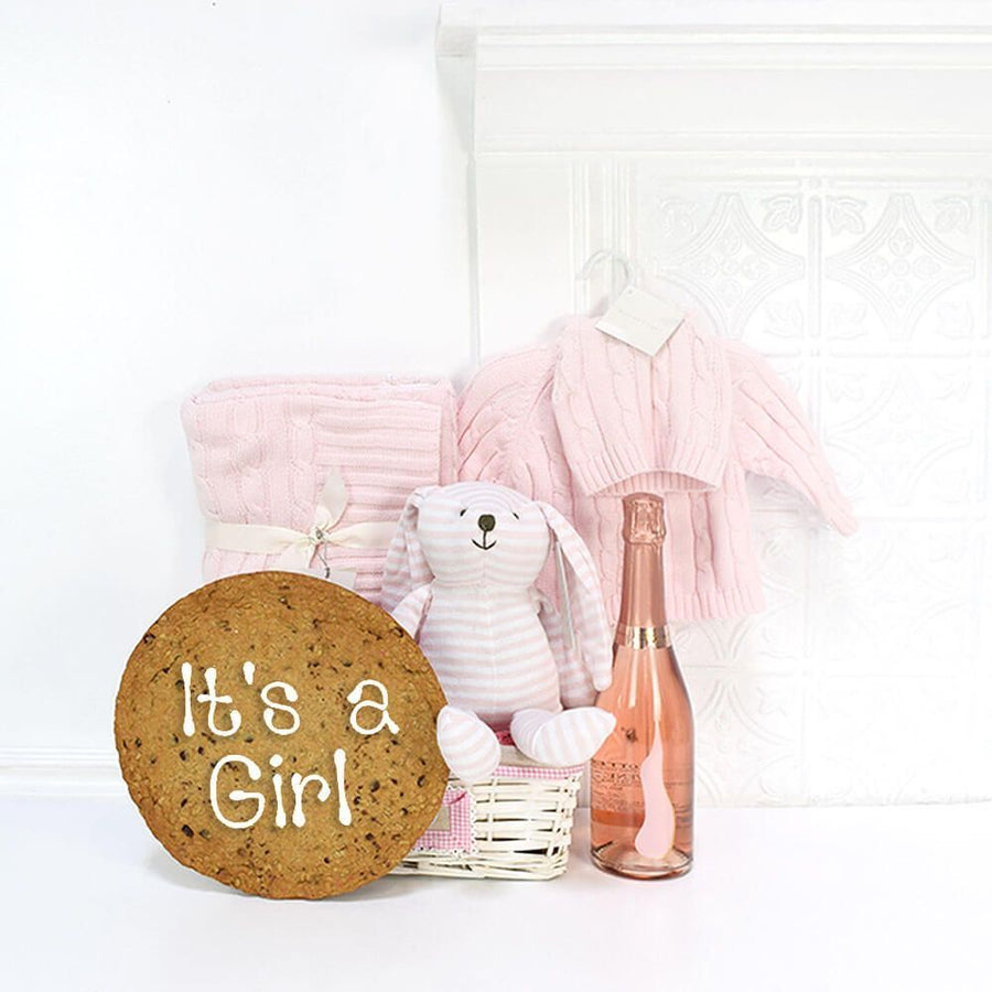 It's A Girl Baby Champagne Gift Basket