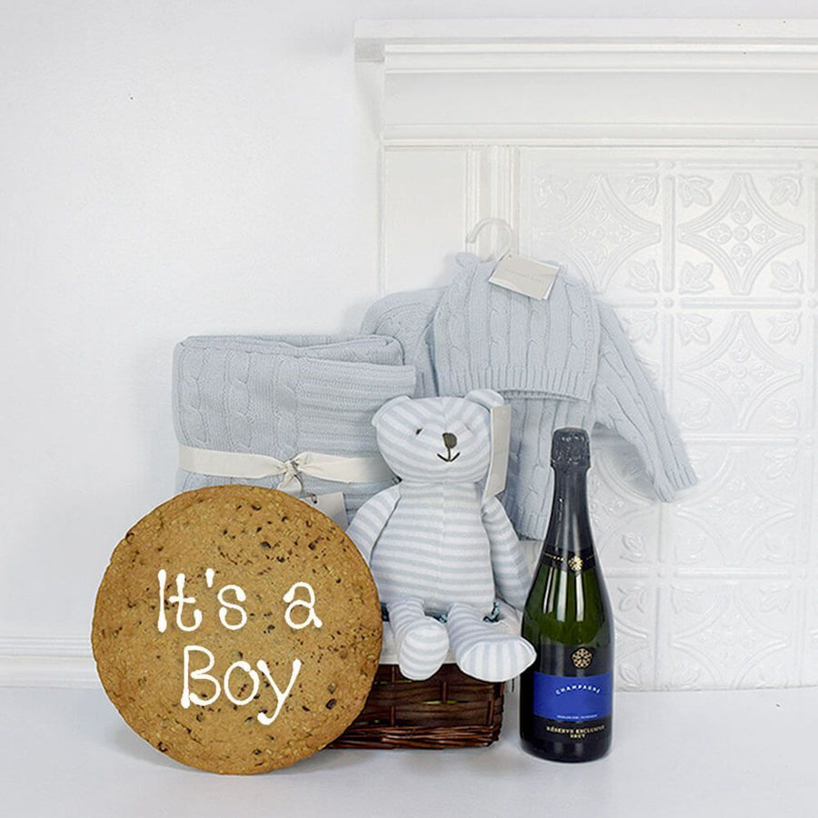 The Lovable Baby Boy Champagne Gift Basket