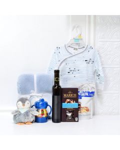 Plush Penguin & Chocolates Baby Gift Basket, baby gift baskets, baby gifts, gift baskets

