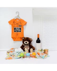 Baby Bear Celebration Set, baby gift baskets, baby boy, baby gift, new parent, baby, wine gift basket
