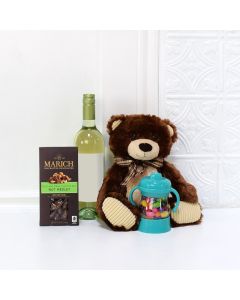 Baby Bear Sweet Celebration Set, baby gift baskets, baby boy, baby gift, new parent, baby, champagne

